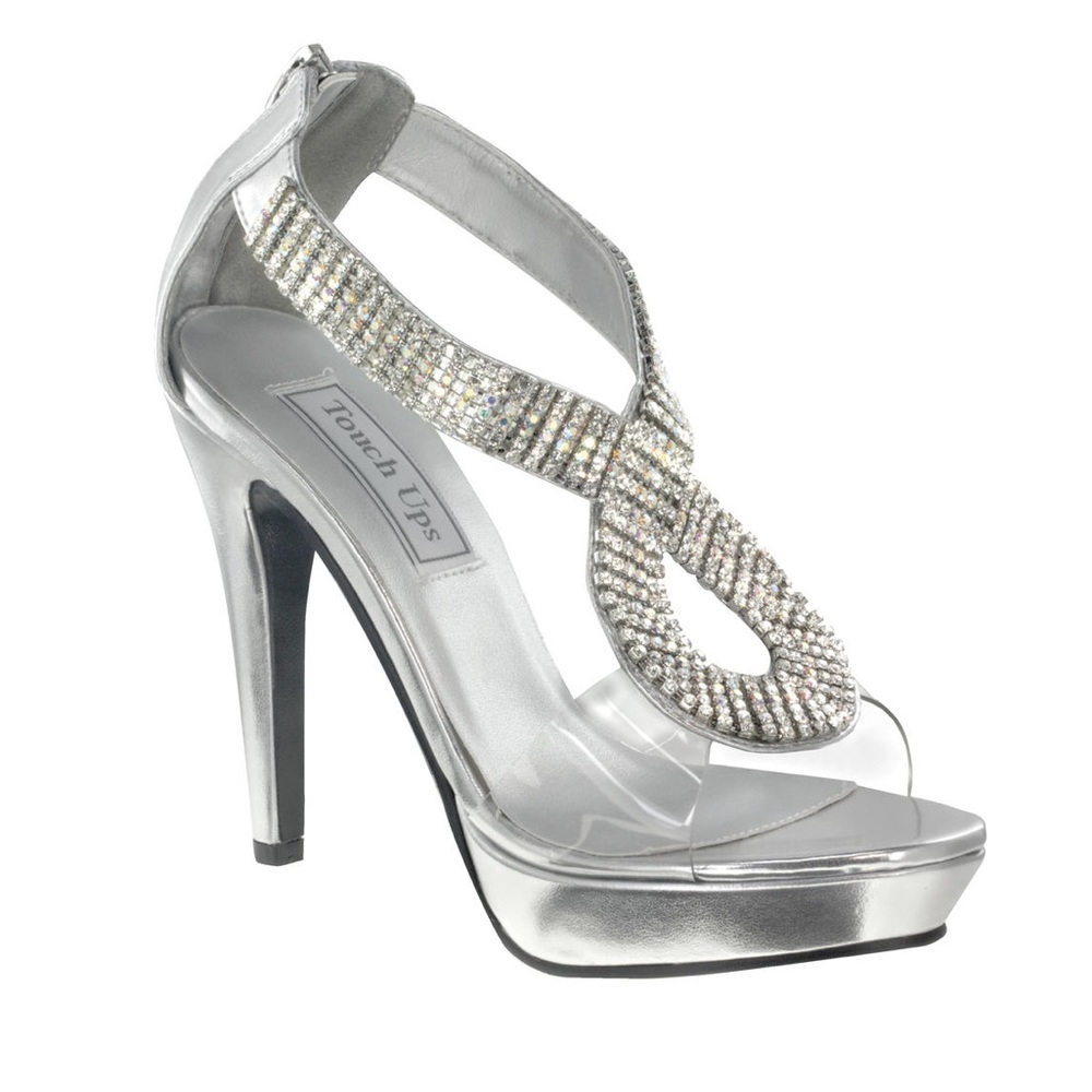Serena by Touch Ups Clear Jeweled Shoes